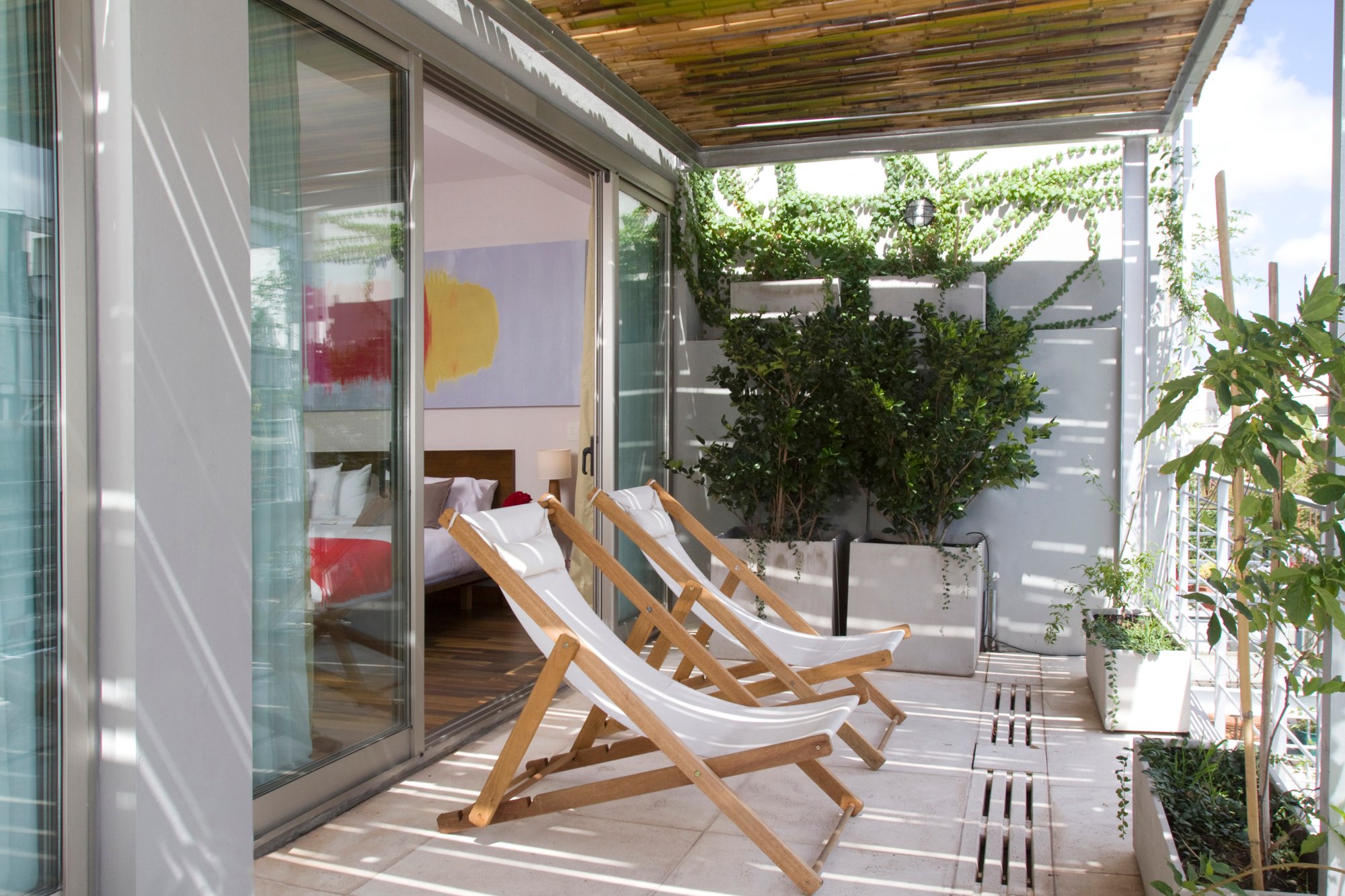 Zona de relax en la terraza privada de la Suite Terrace